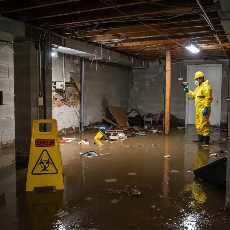 Flooded Basement Electrical Hazard in Nelsonville, OH Property